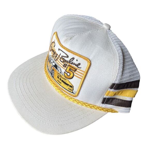 Vintage Geoff Bodine Three Stripe Trucker Hat Mesh Snapback Levi Garrett Racing - Picture 2 of 7